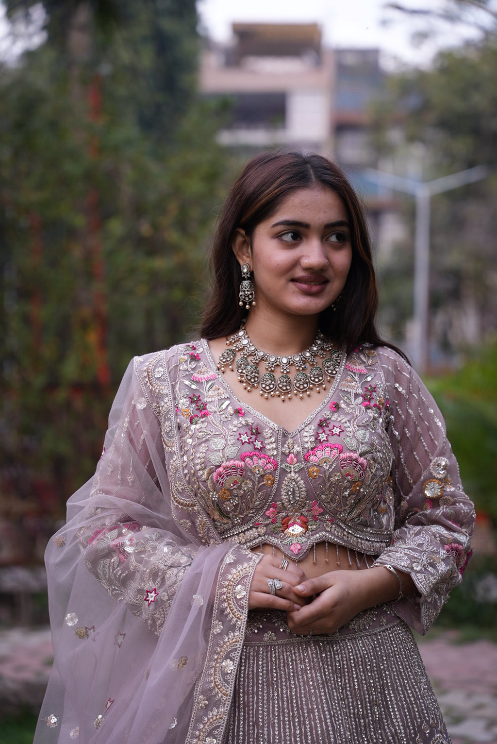 Multicolor elegance for festive moments — a graceful non-bridal lehenga with timeless charm.