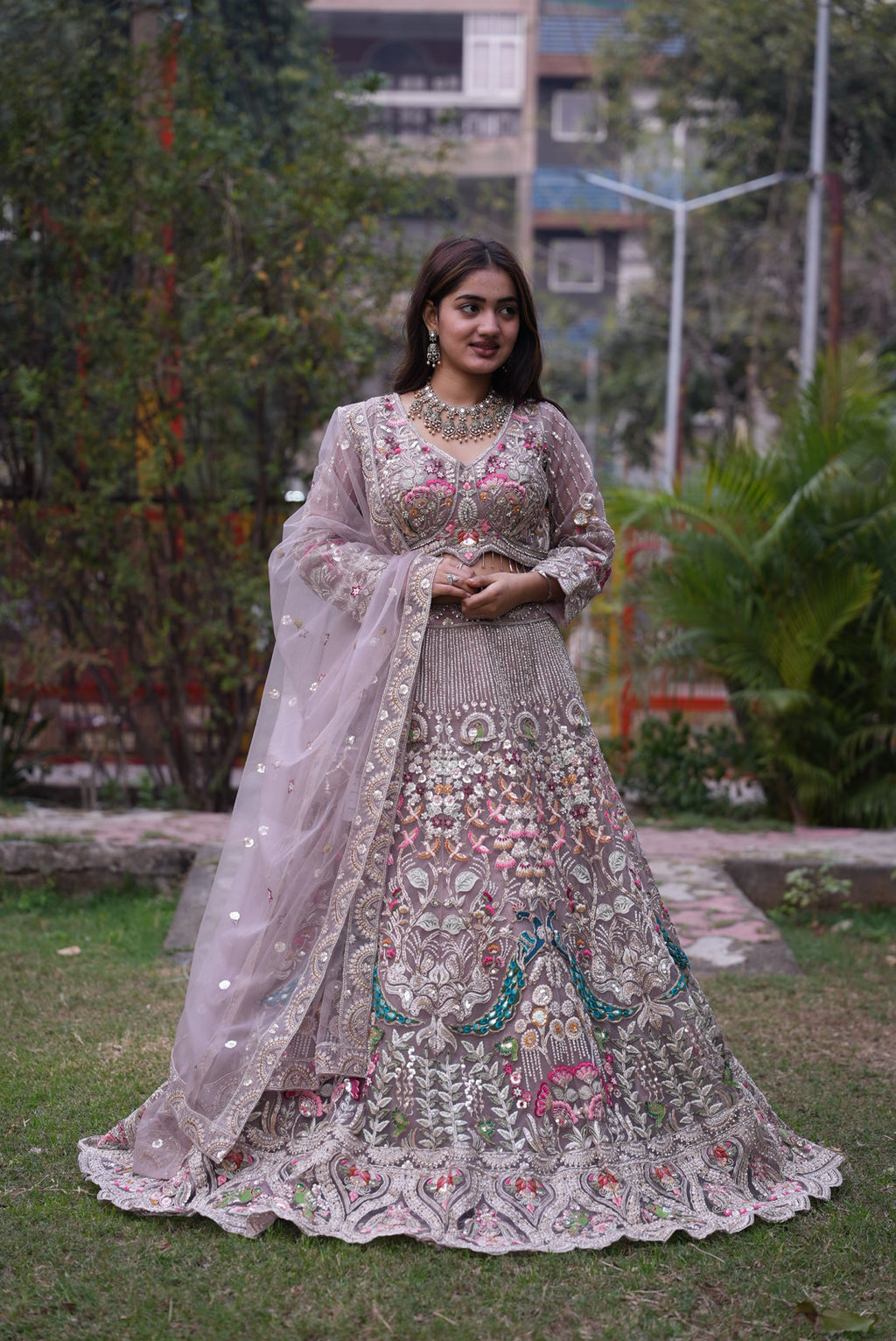 Multicolor elegance for festive moments — a graceful non-bridal lehenga with timeless charm.