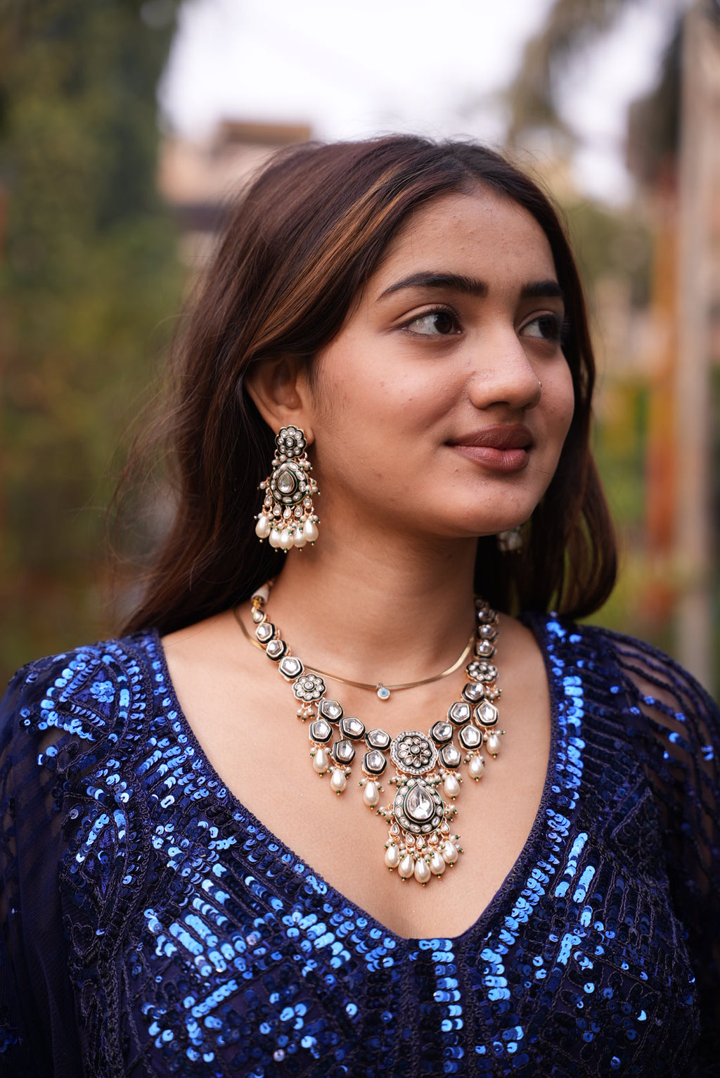 Royal Navy Blue Sequin Lehenga Set – Perfect for weddings, receptions & party wear.