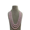 Baby Pink Three Layer Crystal Bead Groom Necklace