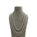 Rose Gold Three Layer Pearl & Crystal Groom Necklace