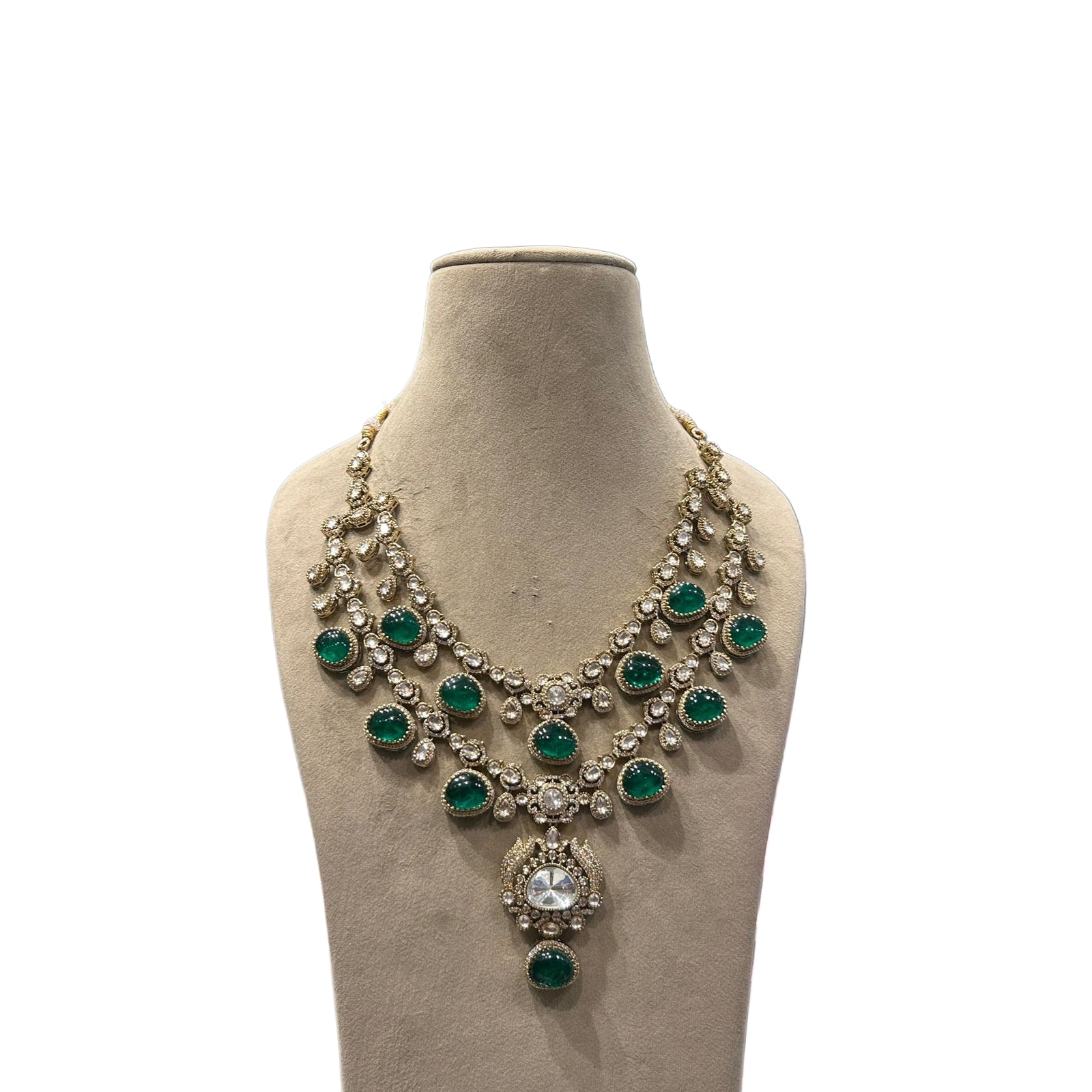 Emerald Royale Layered Kundan Necklace For Groom