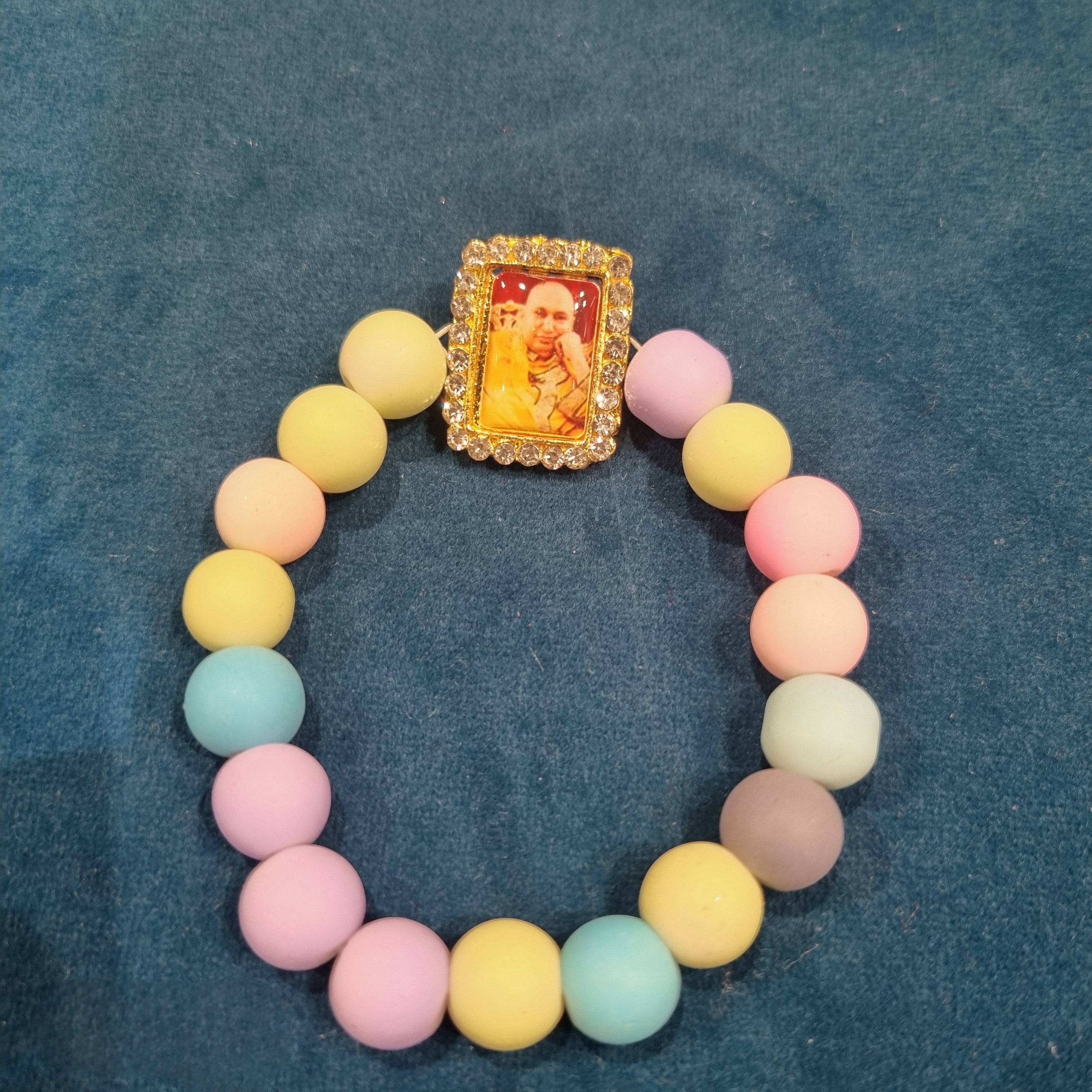 Pastel Spiritual Beads Bracelet with Divine Charm
