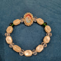 Elegant Mixed-Bead Prayer Bracelet with Rhinestone Photo Pendant