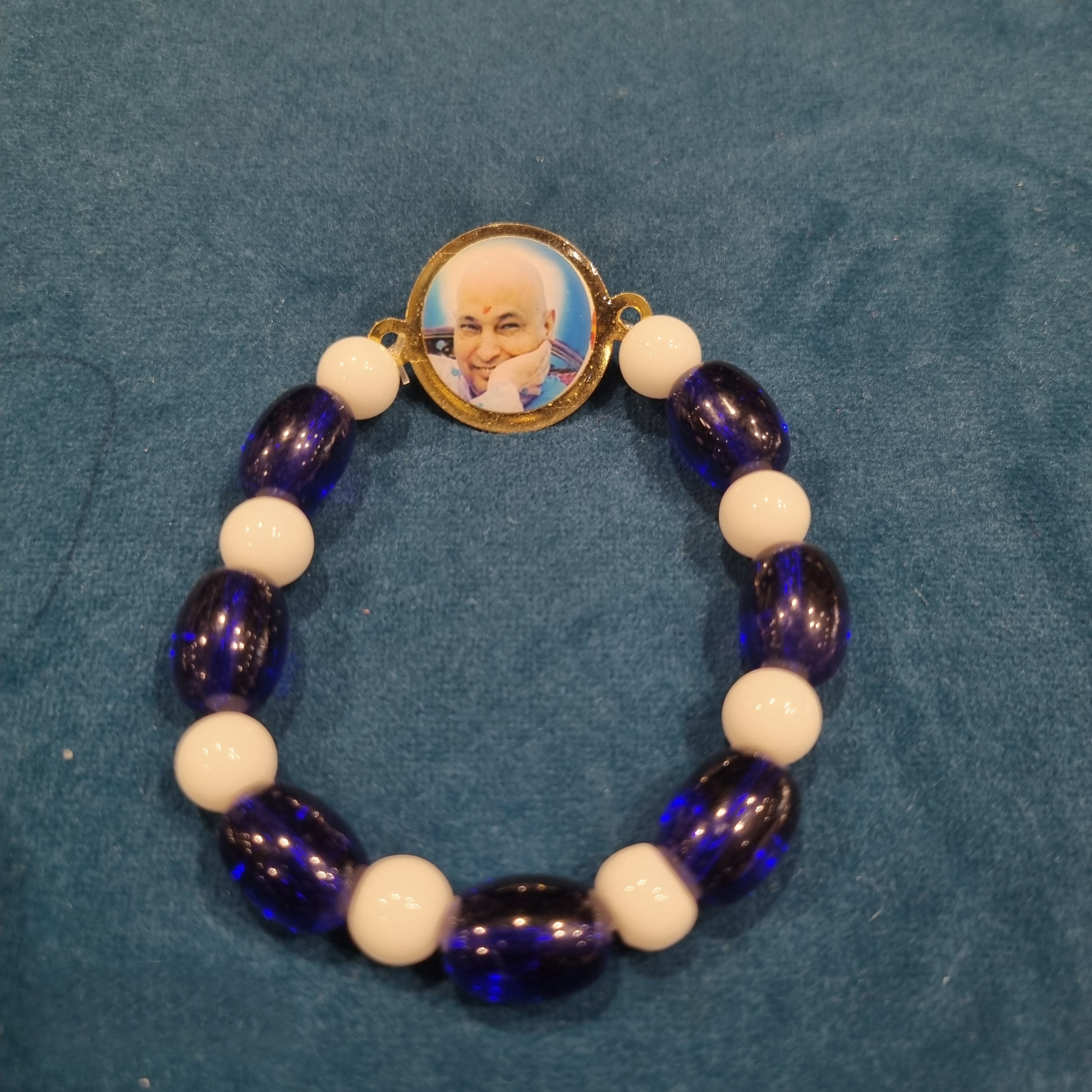 Spiritual Energy Beads Bracelet with Divine Photo Charm