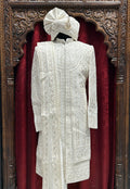 Imperial White Designer Sherwani Set for Groom